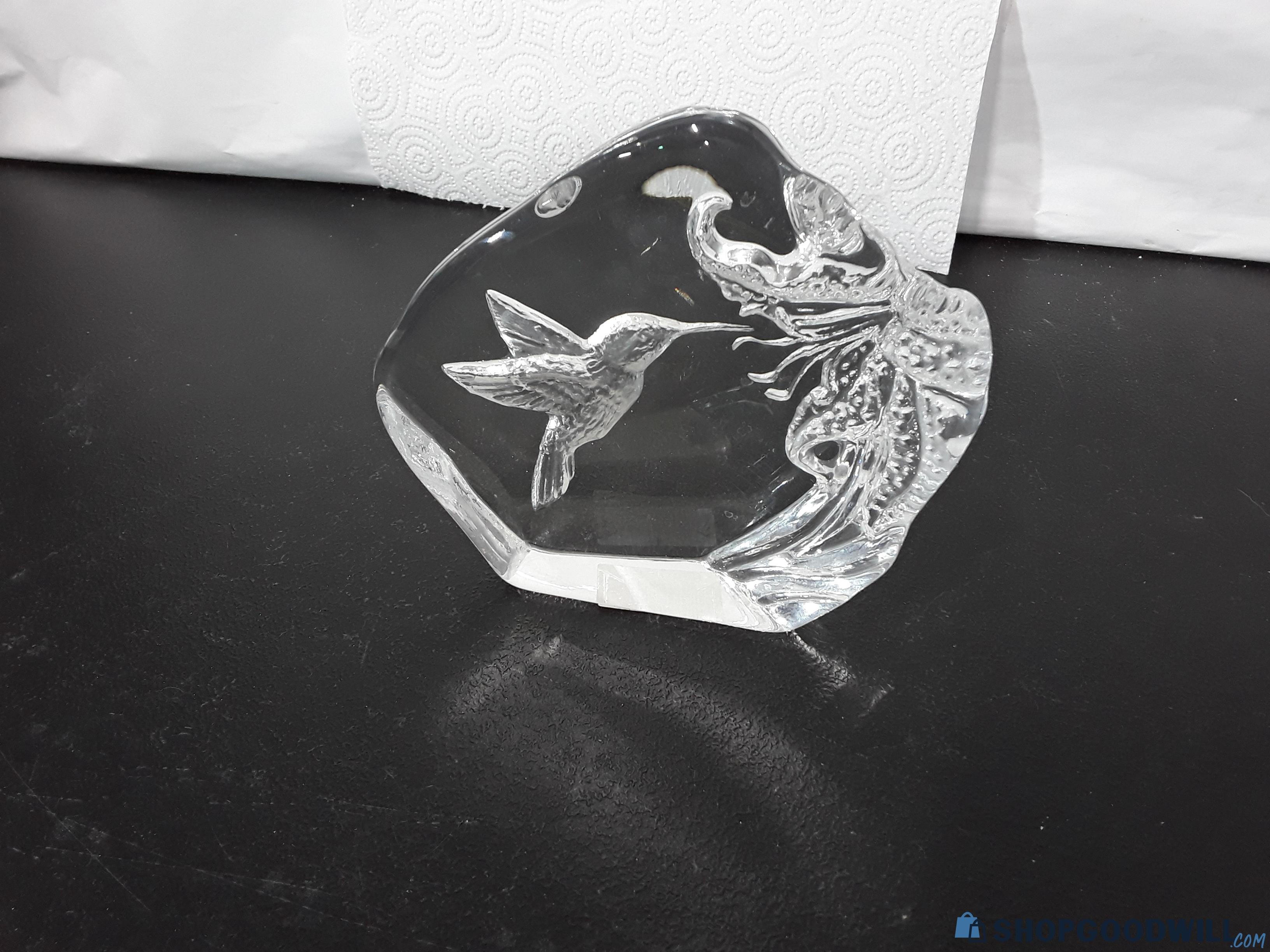 hummingbird glass paperweight - shopgoodwill.com