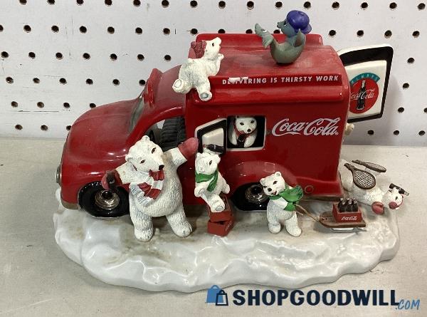 Used Franklin Mint Coca Cola Musical Delivery Truck W  Bears 1998 