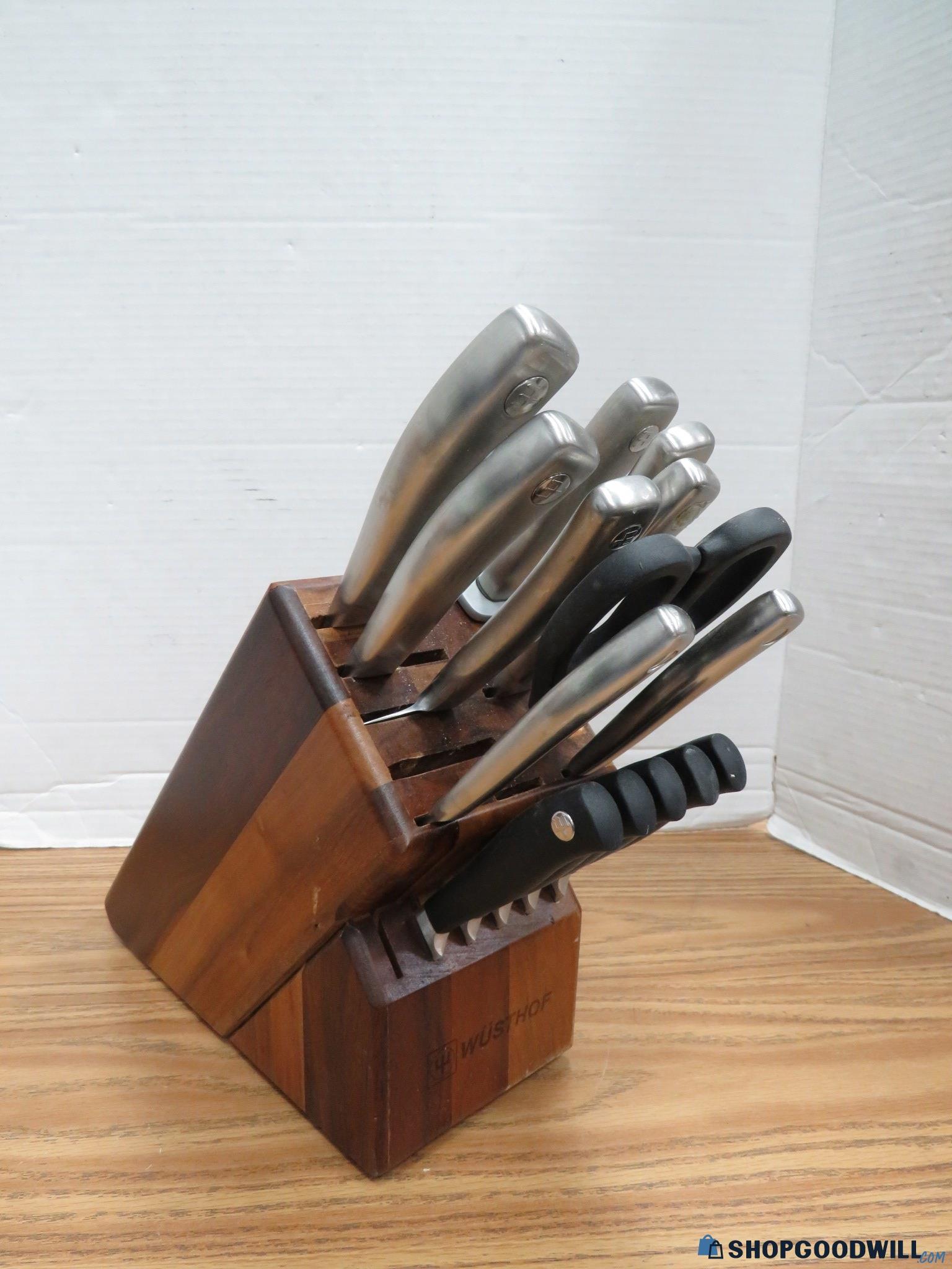 Used Wusthof Culinar & Grand Prix 2 Cutlery Set With Knife Block - 15 ...