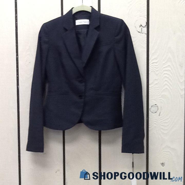 Women's Calvin Klein Pin Stripe Blazer Navy Blue Size 2p New With Tags ...