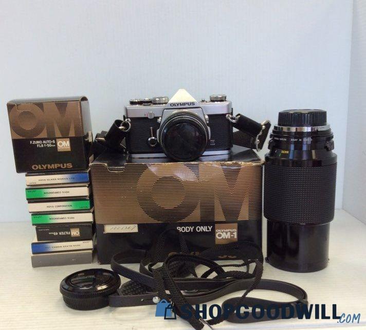 Olympus Om-1 35mm Slr Film Camera W/ F.zuiko Auto-s 50mm F1.8! With 8 ...