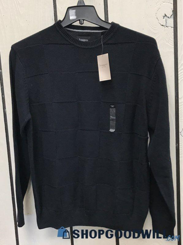 Nwt Haggar Men's Full Black Checker Style Knitted Sweater Size Large ...