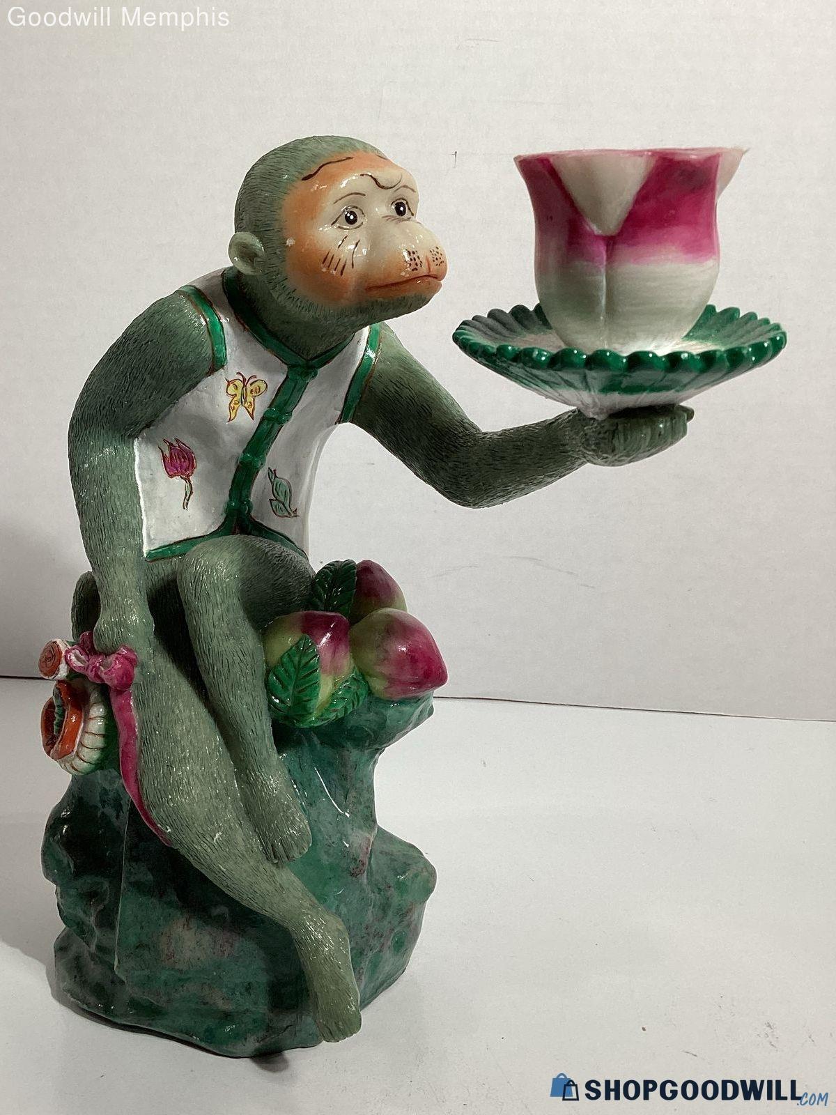 Vintage Chinoiserie Monkey Candlestick Holder | ShopGoodwill.com