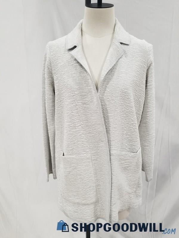 Eileen Fisher Women's White Jacquard Knit Light Jacket Nwt Size Ps/pp ...