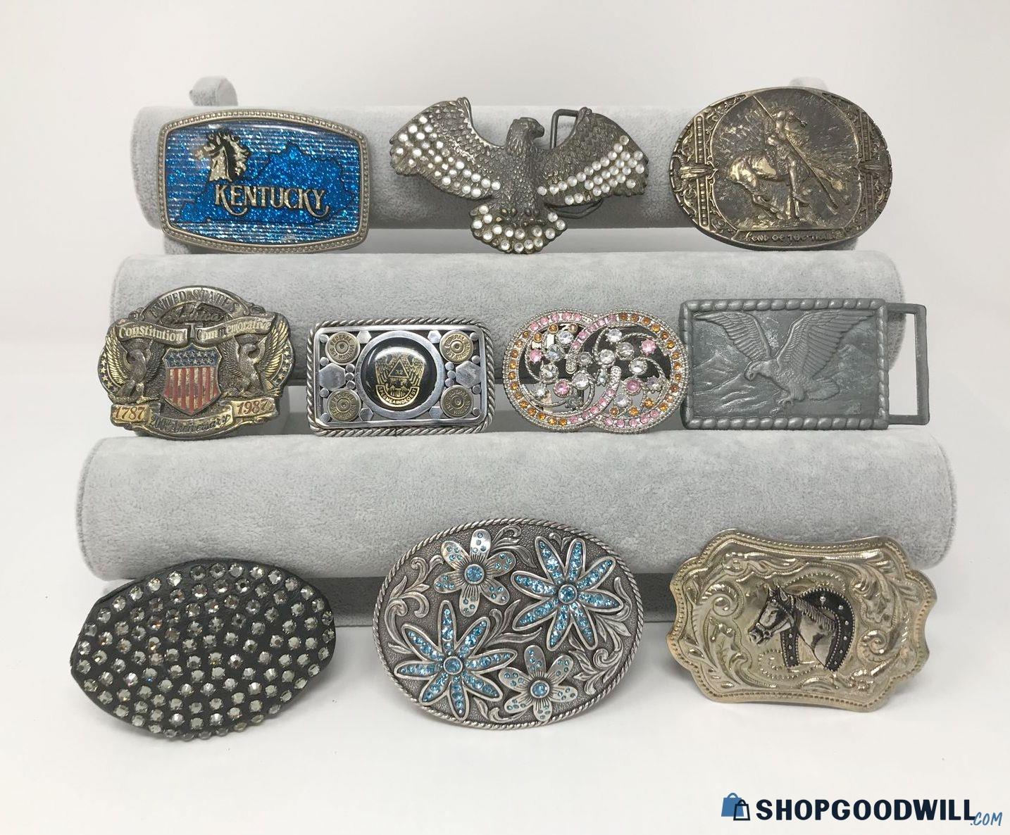 10 Various Belt Buckles/Horse,Eagle,Flower... - shopgoodwill.com