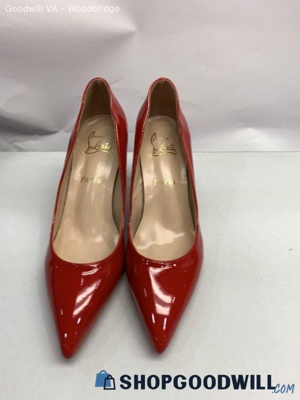 Christian Louboutin Red Leather Women's Stiletto Heels Size 38 ...