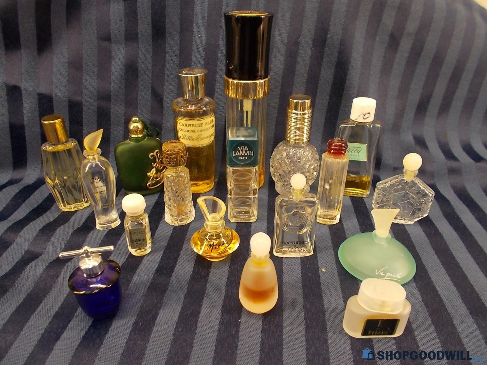 Vintage Collection Of Assorted Empty/partial Perfume Bottles ...