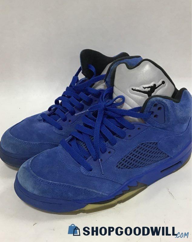 Nike Air Jordan 5 Retro Blue Suede Size 9 Mens