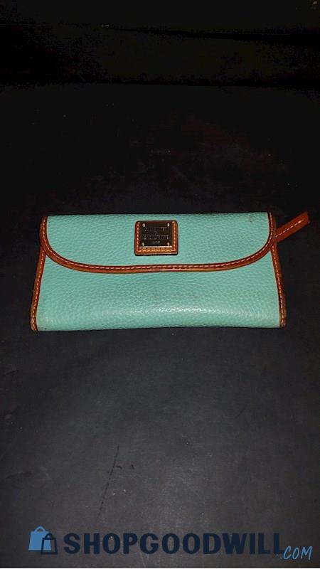 Dooney & Bourke - Women's Teal/brown Leather Wallet | ShopGoodwill.com