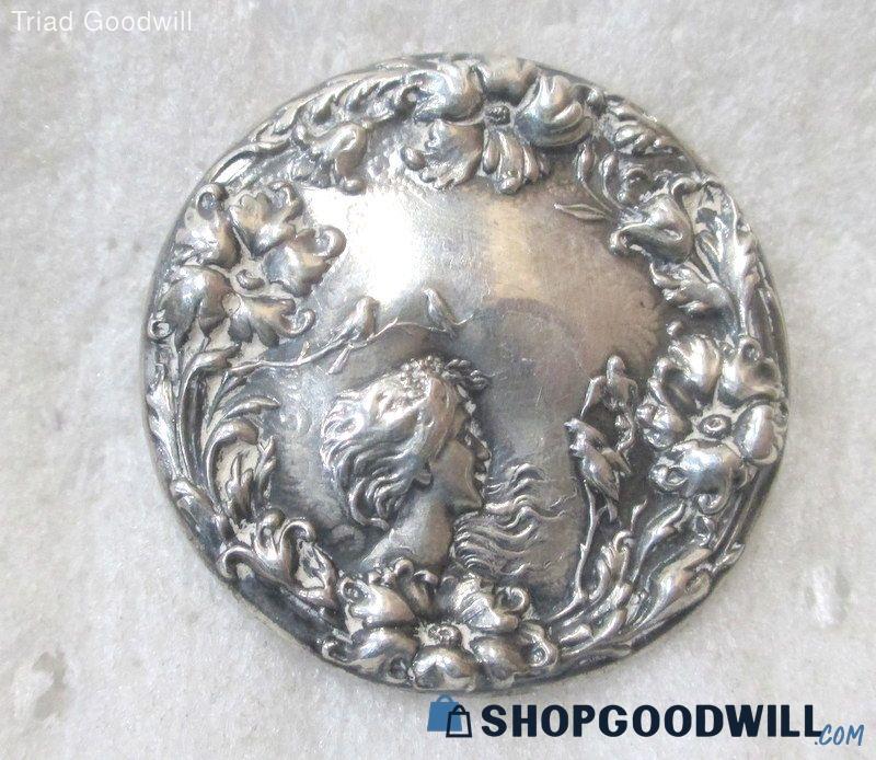 1.77" Antique Art Nouveau Foster & Bailey Sterling Silver Repousse ...