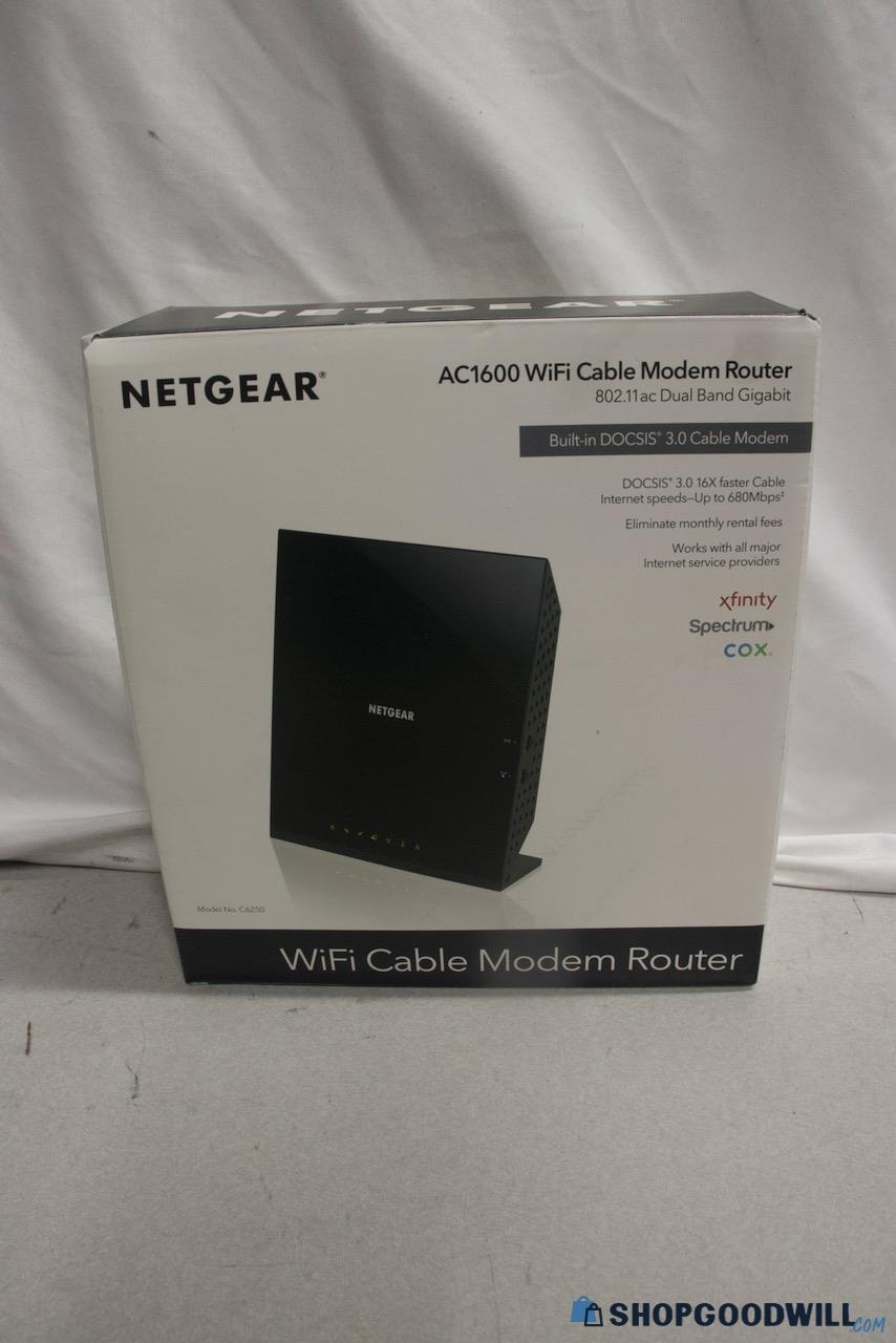 Netgear Ac1600 Wifi Cable Modem Router Model C6250 Iob | ShopGoodwill.com