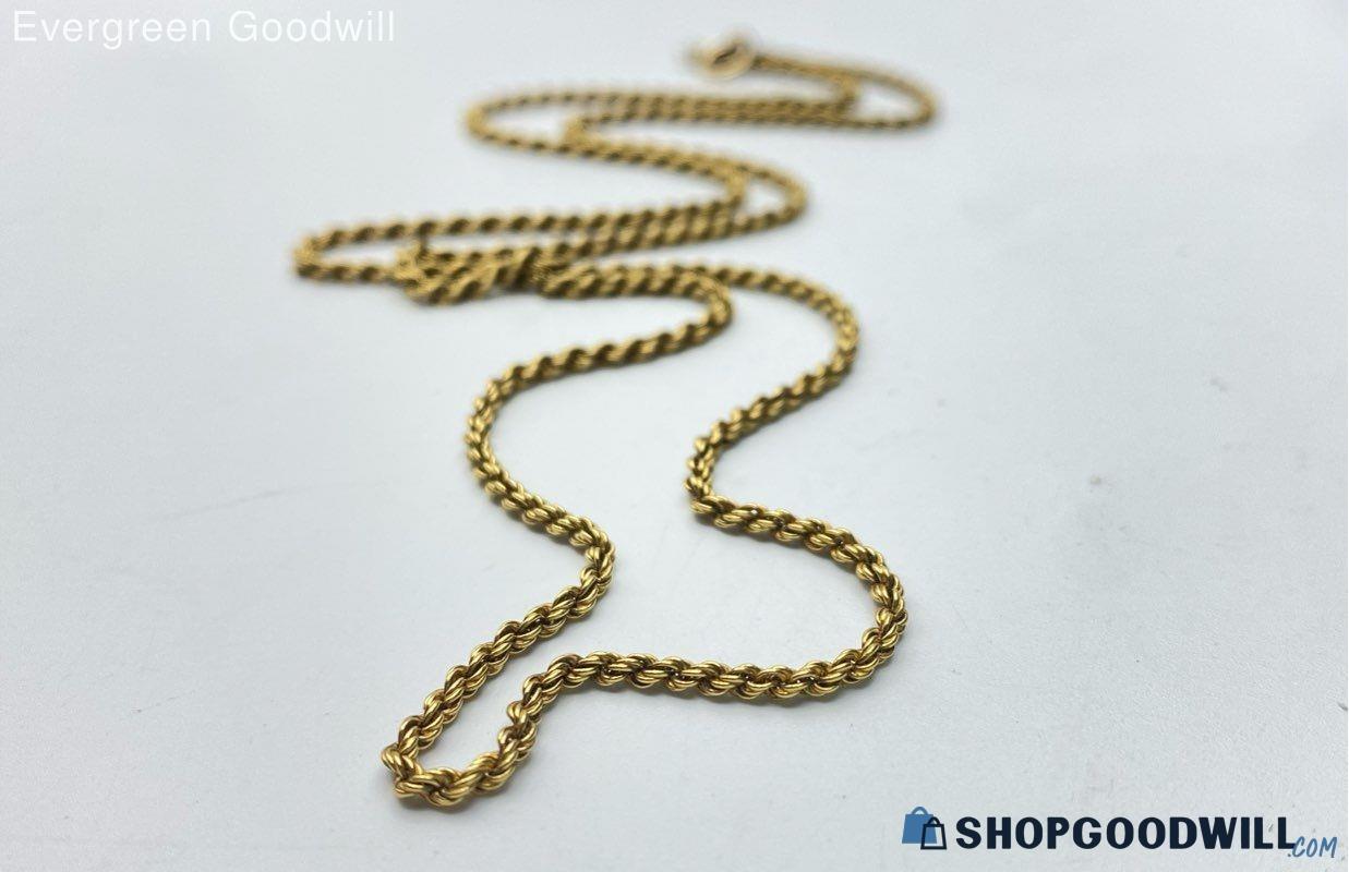 K Yellow Gold Twisted Chain Necklace G Shopgoodwill Com