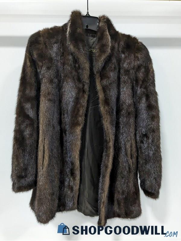 Vintage Yudofsky Brown Fur Coat Unmarked Size - shopgoodwill.com