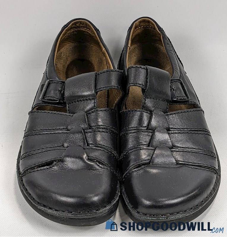 Birkenstock Black Leather Closed Toe Sandals Size 43 - shopgoodwill.com