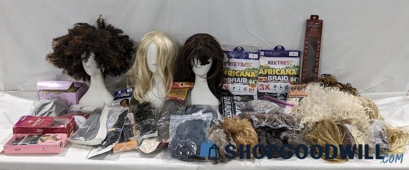 Wigs Extensions Assorted Styles & Colors More - shopgoodwill.com