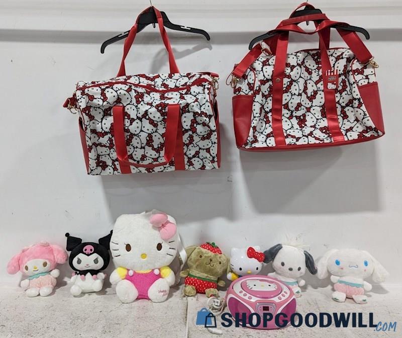 Hello Kitty My Melody Lot 2 Travel Bags Plush Backpack Cd Player ...