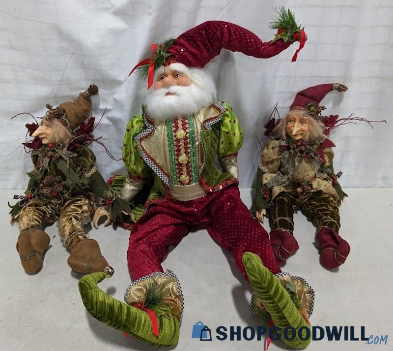 Vintage Porcelain Soft Body Santa Clause And Fairies Holiday ...