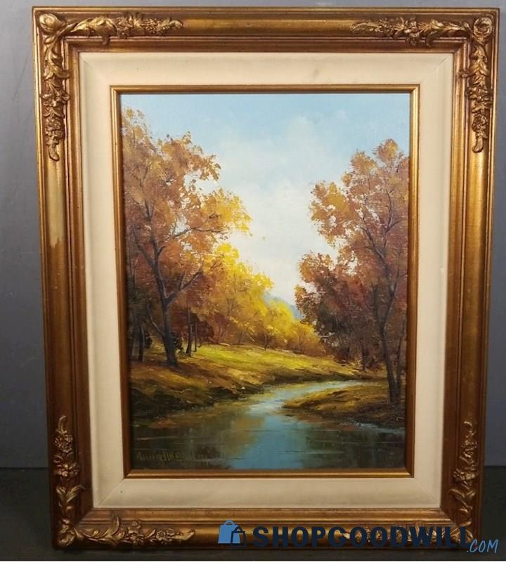 Anny M K Bailey Autumn Landscape Oil Painting - shopgoodwill.com