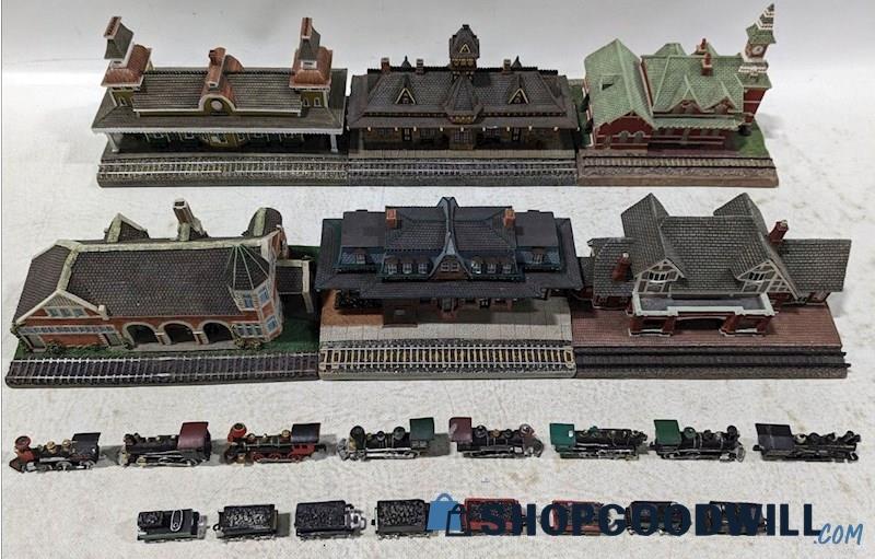 Danbury Mint Railroad Stations & Trains North Conway Lockport Tenafly ...