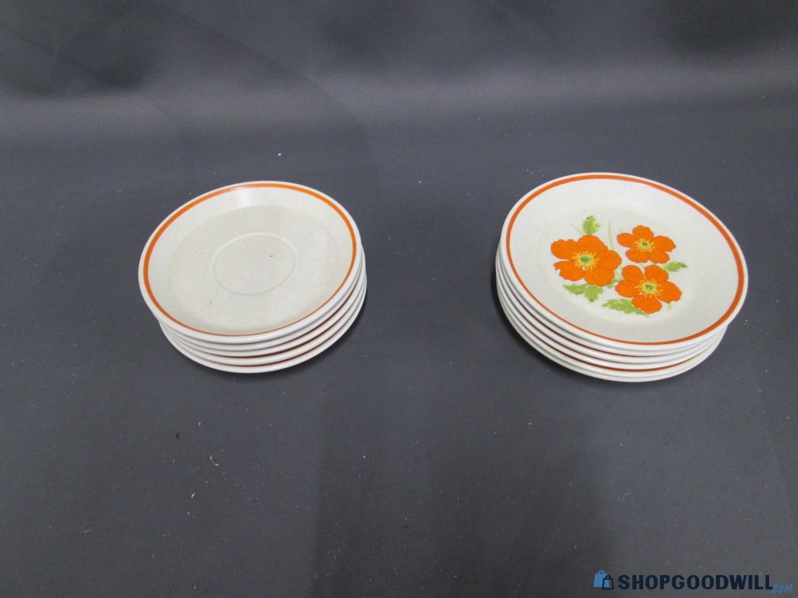 Set of Temper-ware by Lenox Fire Flower Saucers and Dessert Plates (Set ...