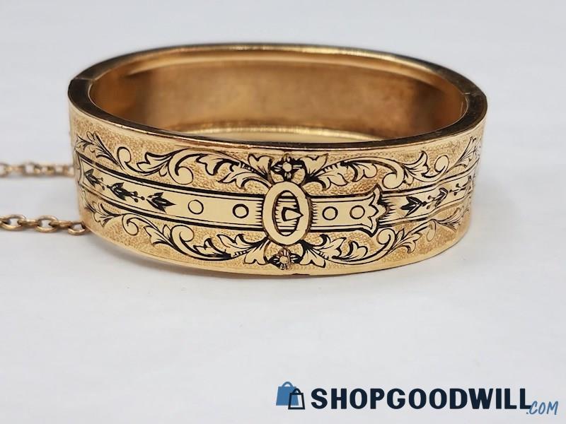 Antique Victorian Patent " July 21 1874 H & B" Gold Filled Bangle, 21g ...