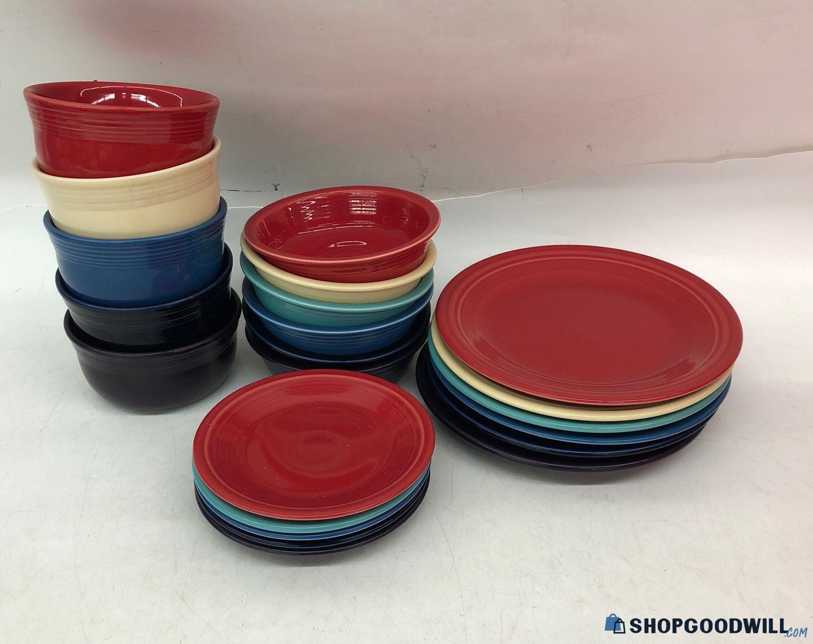 22 Piece Fiesta Plate And Bowl Lot Of Various Color Homer Laughlin ...