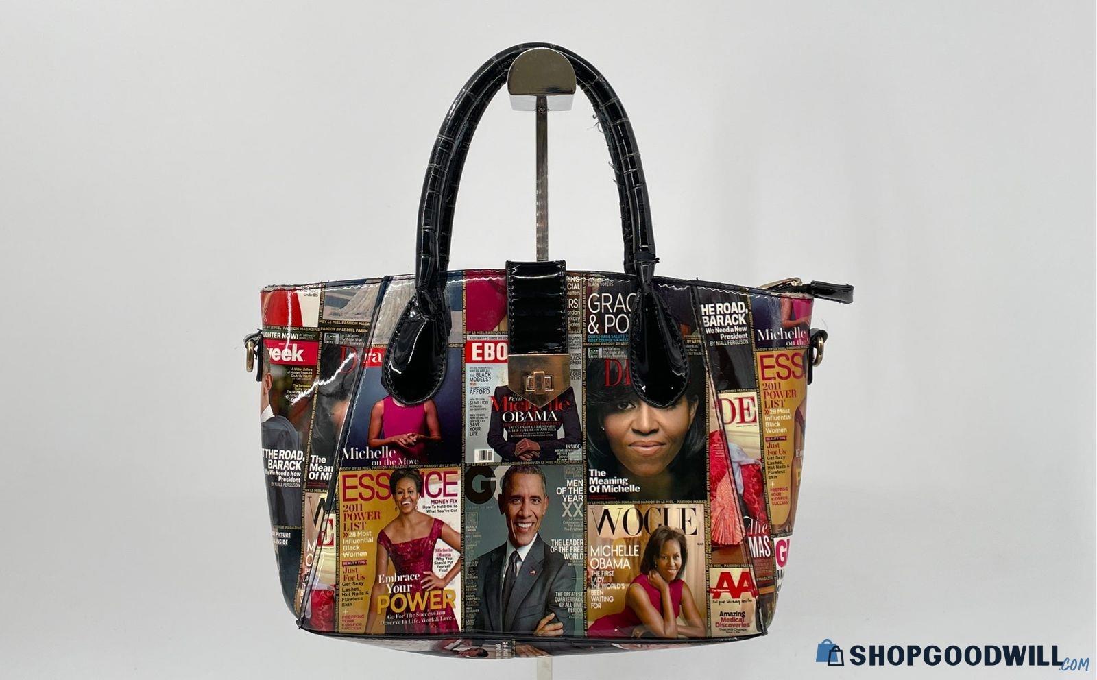 Glossy Michelle And Barack Obama Collage Tote Handbag Purse ...