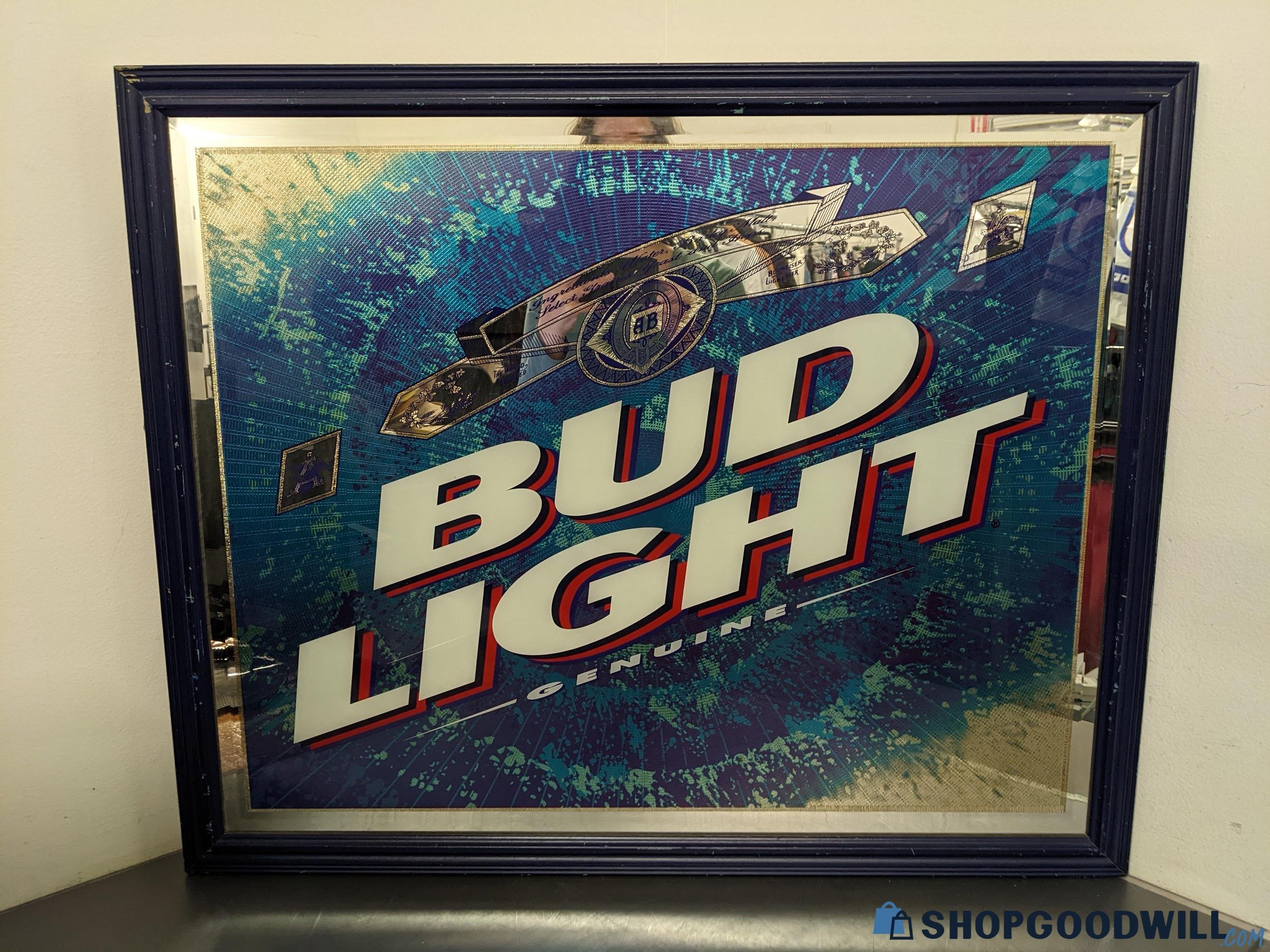 Large Framed Bud Light Mirror Sign | ShopGoodwill.com