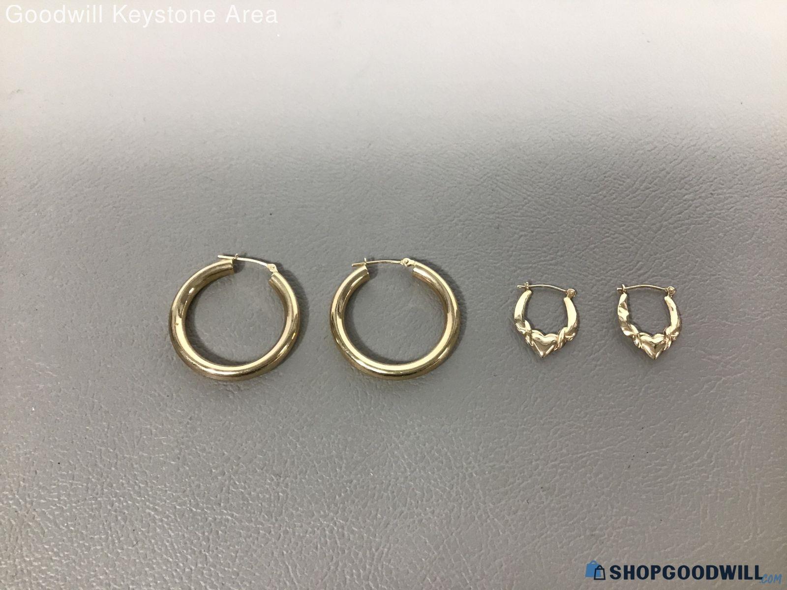 11K & 14K Gold Hoop Earrings #23 - shopgoodwill.com