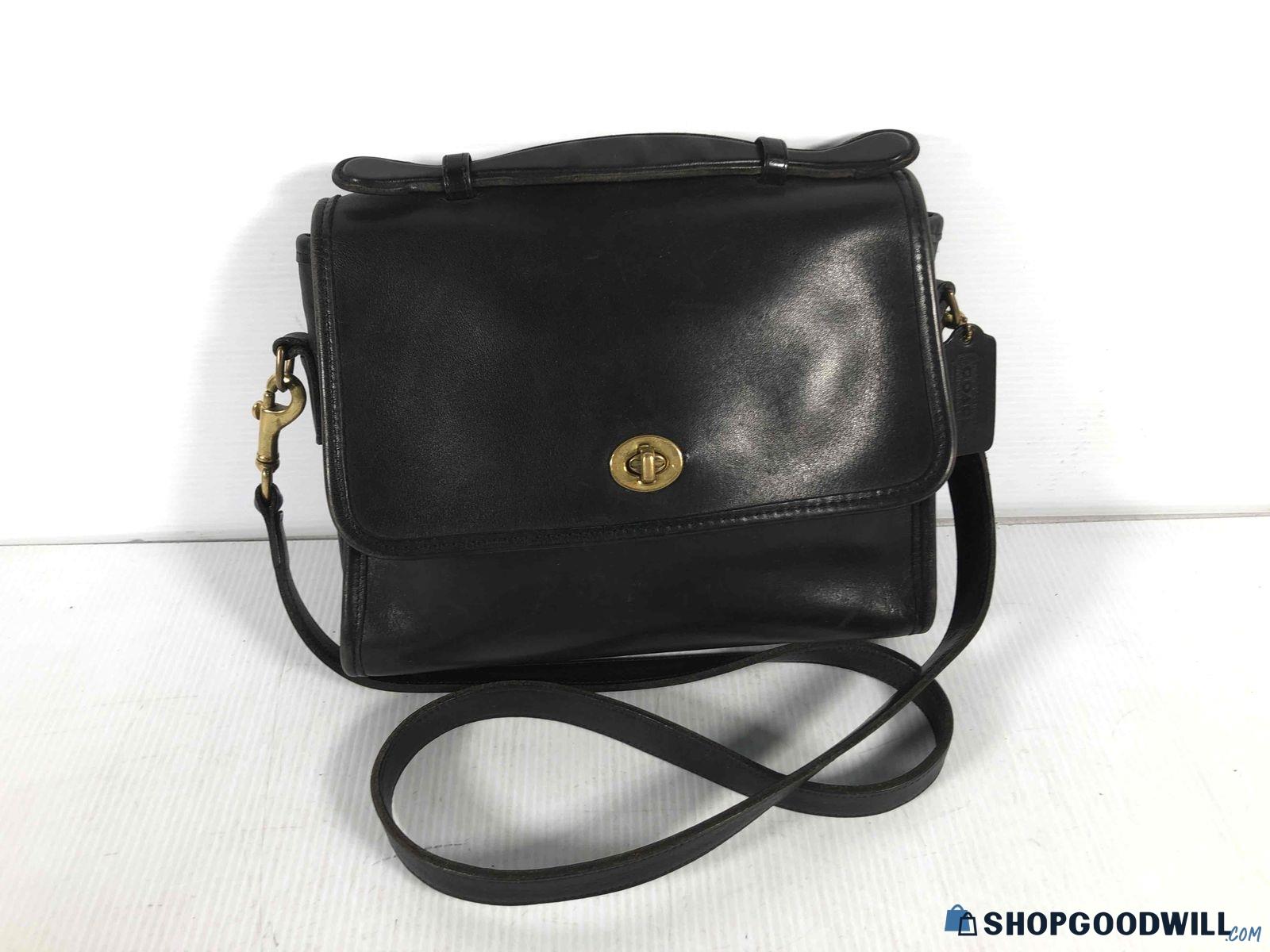 Coach 9870 Black Leather Vintage Removable Strap Cross Body Handbag ...