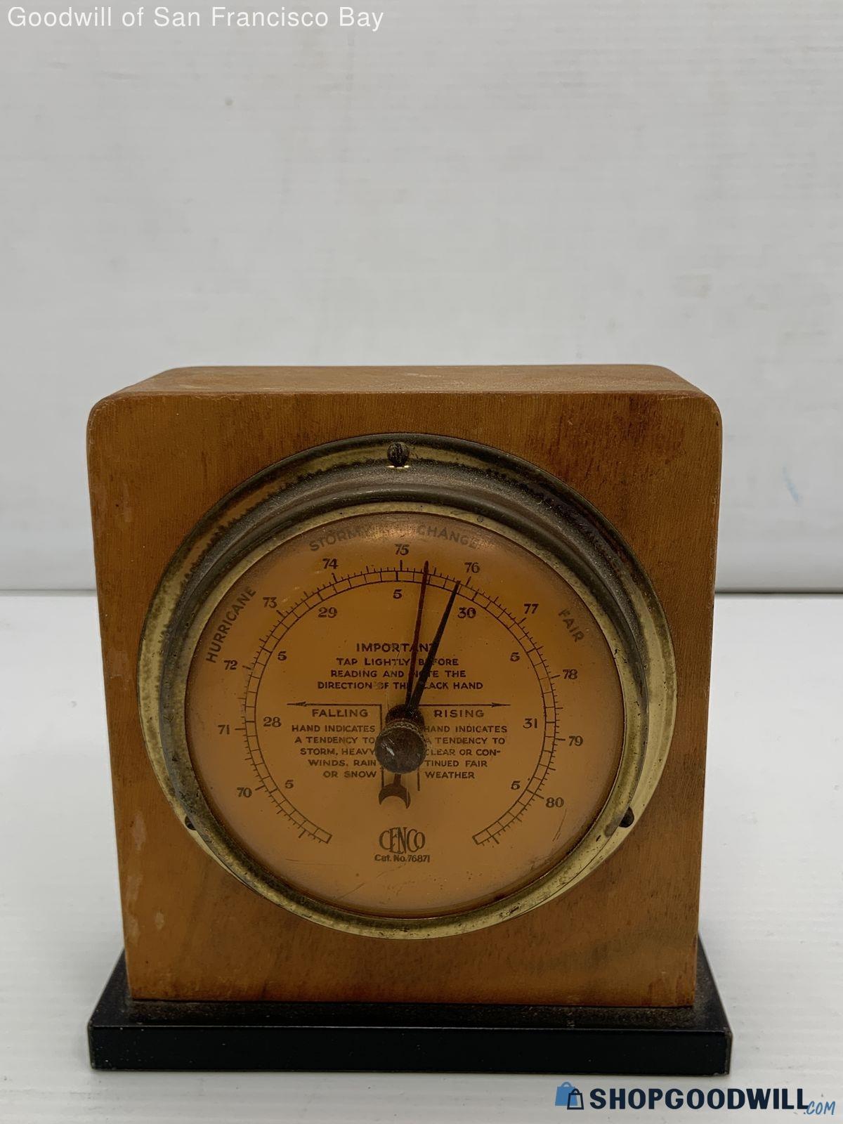 Vintage Cenco Barometer Scientific Instrument Tabletop Brown Black 5 ...
