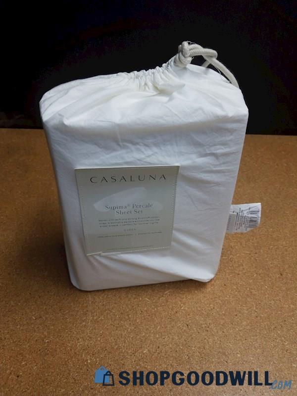 Casaluna Queen Percale Sheet Set