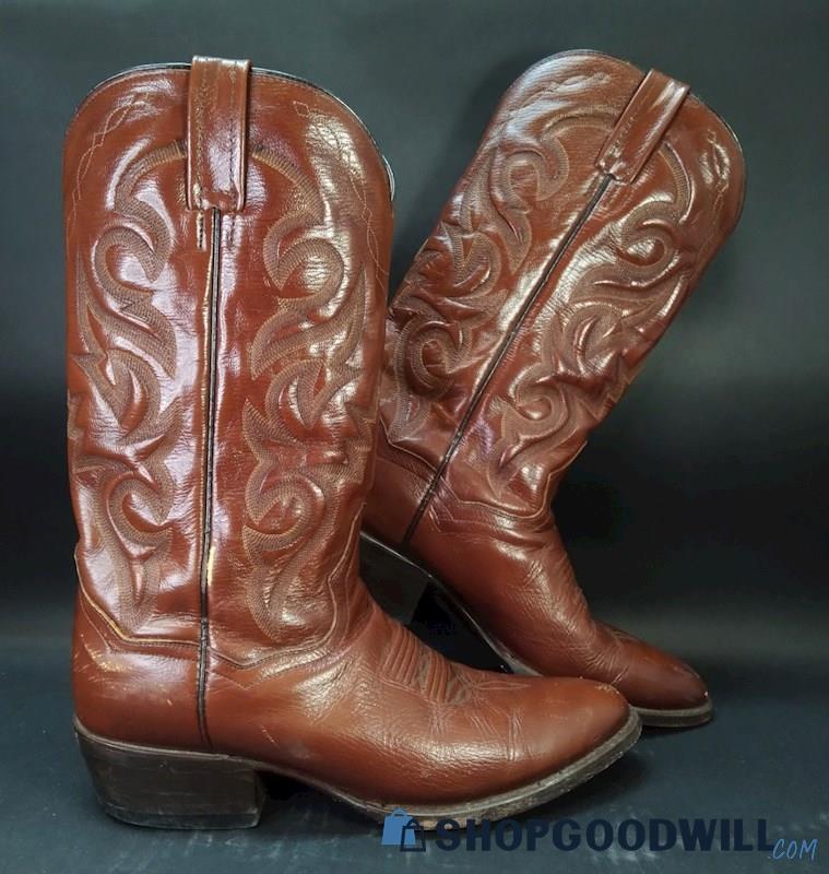 Dan Post Men's Milwaukee 2111 Brown Leather Western Cowboy Boots Size 8 ...