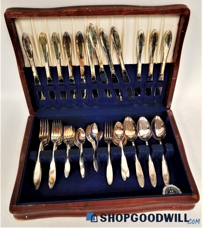 52 Pcs Nobility Plate Silverware In Tarnish Resisting Chest *See ...