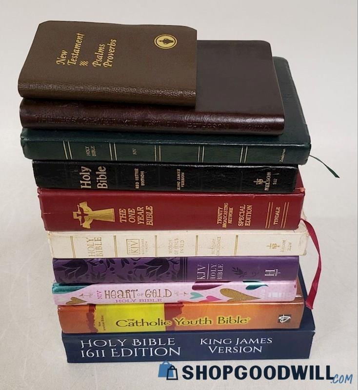 10 Assorted Version & Size Bibles Lot 16th Edition Catholic New