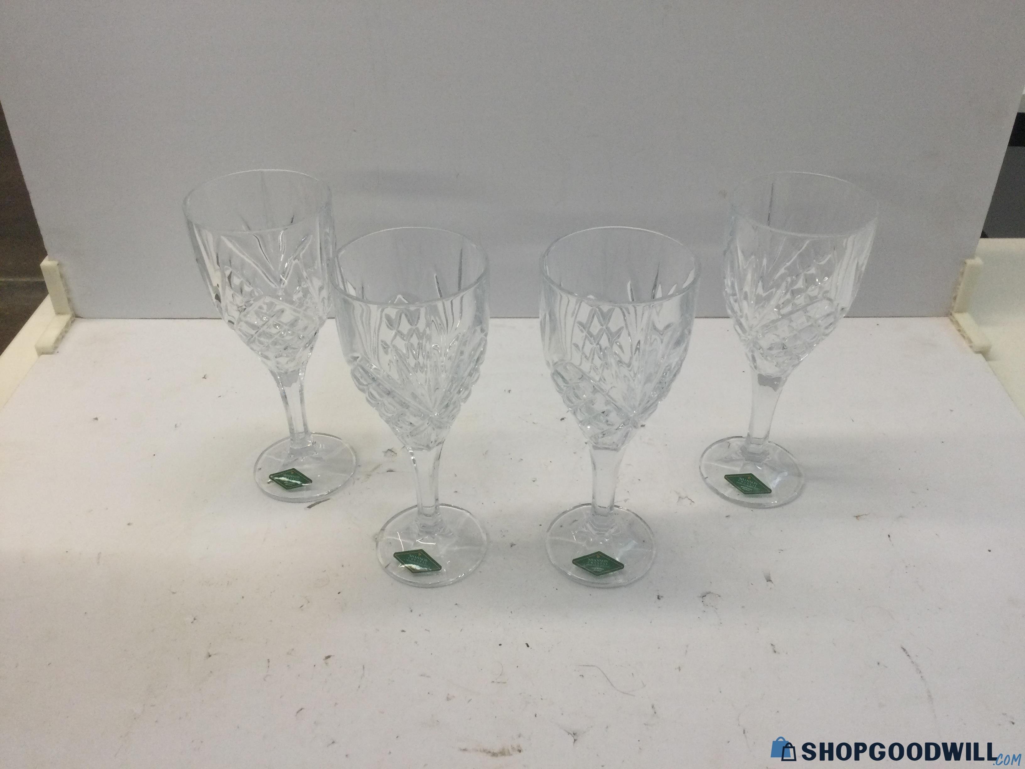 Shannon Crystal Dublin Crystal Glass Goblets Set Of Four | ShopGoodwill.com