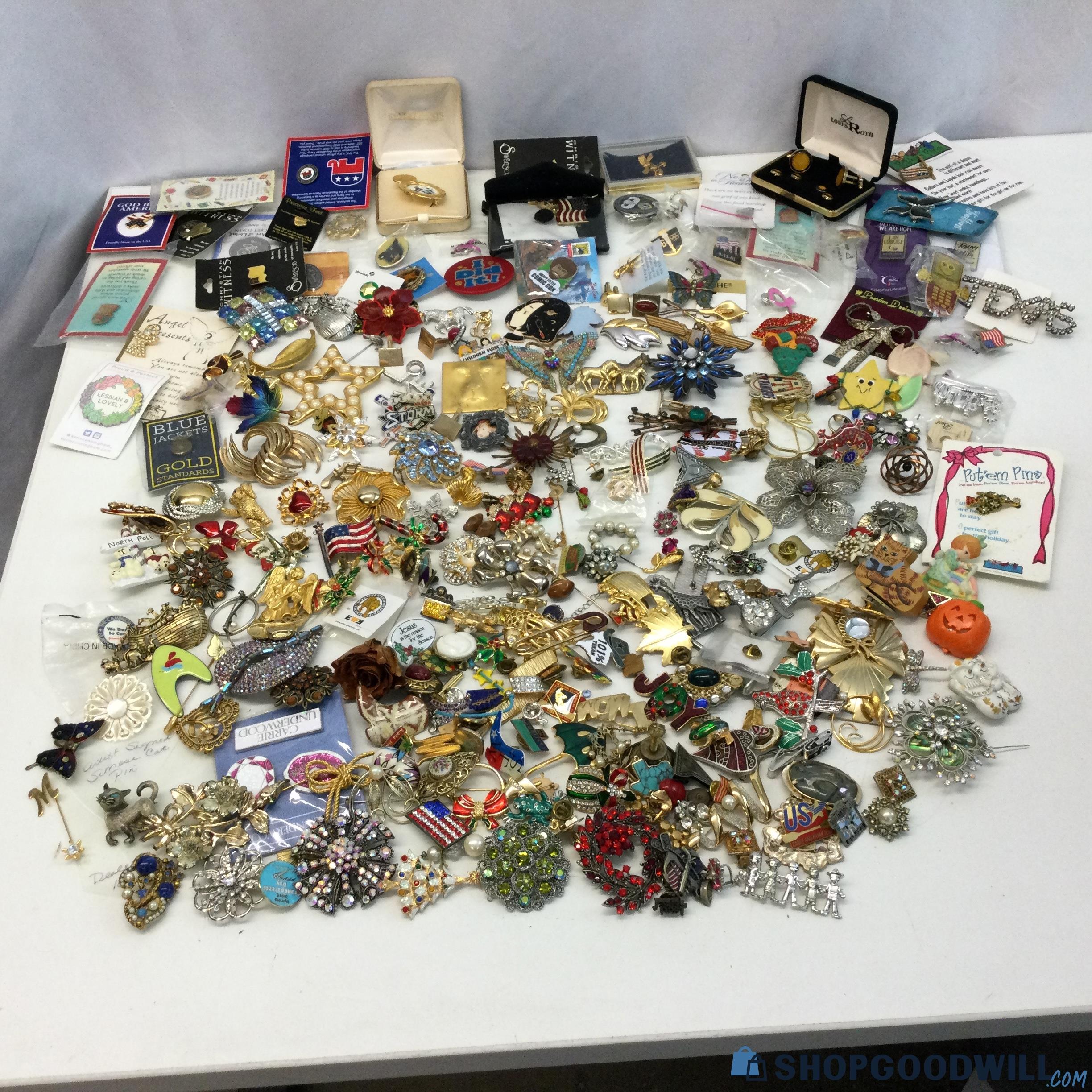 6lbs Of Vintage Modern Pins Brooches Clips Clip On And Screw Backs And ...