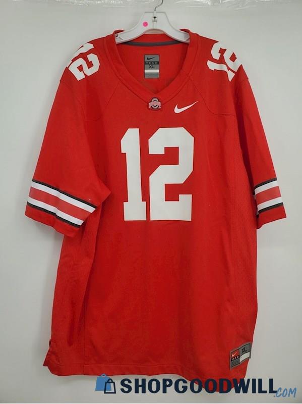 Nike Men's Red Ohio State Buckeyes #12 Pullover Nfl Football Jersey ...