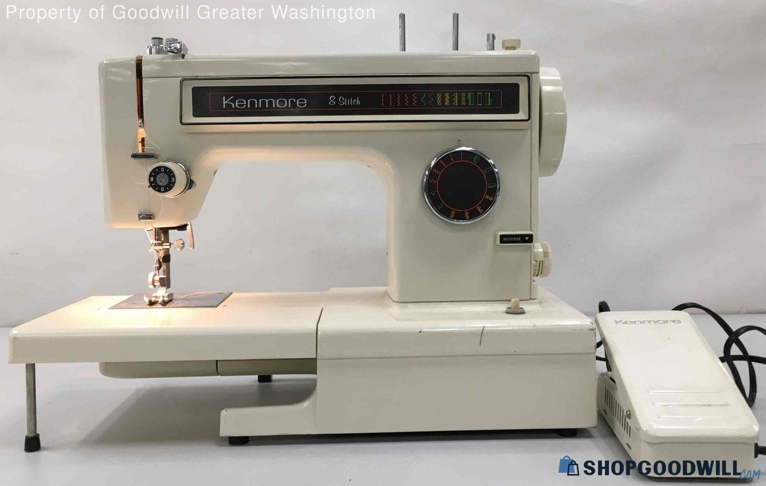 Kenmore Sears Roebuck And Co Ivory Metal Sewing Machine Model 158 13450 ...