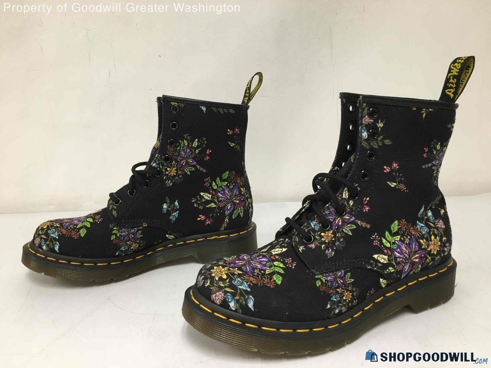 Dr Martens Castel Women's Black Multi Color Floral Shoes Size 6 ...