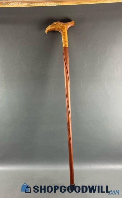 Hand Carved Wooden Cane - Eagle Head | ShopGoodwill.com