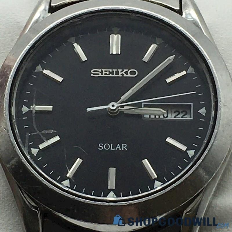 Seiko V158-0AB0 Solar Date Watch - shopgoodwill.com