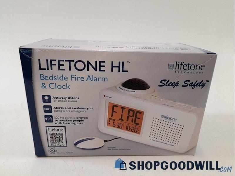 Lifetone Technology Hlac151 Bedside Fire Alarm & Clock With Bed Shaker ...