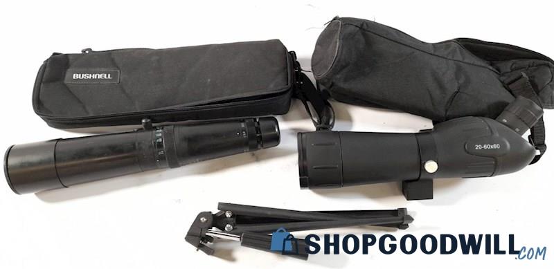 2 Spotting/Hunting Scopes w Cases-Bushnell & NcStar - shopgoodwill.com