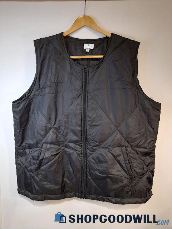 Socialite Women's Quilted Zip-up Vest Black Size Plus Vest ...