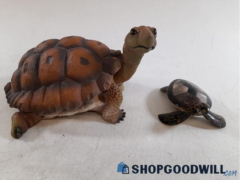 Collectible 1993 Universal Statuary & Mosaic Shell Tortoise Figurines ...