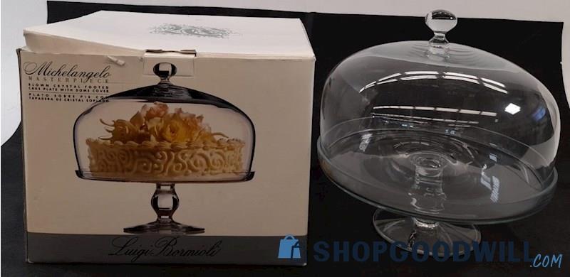 Luigi Bormioli Michelangelo Crystal Cake Plate With Dome Cover ...