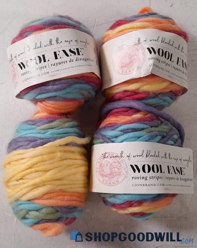 Skeins Of Lion Brand Wool Ease Roving Stripes Yarn Shopgoodwill Com