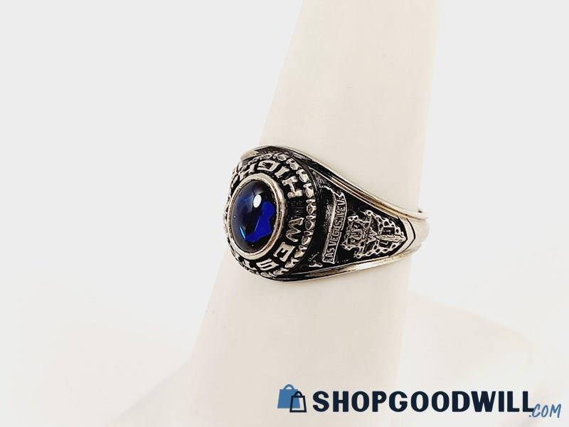 Jostens 10k White Gold & Blue Spinel 1973 Class Ring Size 7.5 ...