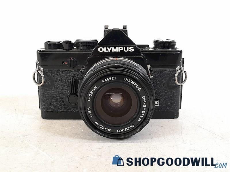 Olympus Om-1 Slr Camera W/ G. Zuiko Auto-w 28mm 1:3.5 Lens -For Parts ...